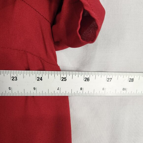 Torrid Harper Women's 2X Sleeve Popover Blouse Maroon Elegant Basic Lightweight - Picture 4 of 8